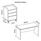 Kit Conjunto Escritório Mesa E Gaveteiro Bege Studio Caemmun