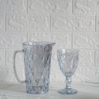 Kit Conjunto Jarra De Vidro 1 Litro Com 6 Taças Vidro Sodo Cá