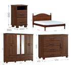 Kit Conjunto Jogo De Quarto Casal Completo Mesa De Cabeceira