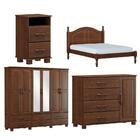 Kit Conjunto Jogo De Quarto Casal Completo Mesa De Cabeceira