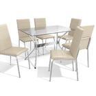 Kit Conjunto Mesa 6 Cadeiras 120 X 80 Cm Sala De Jantar Cozin