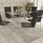 Kit Conjunto Mesa 6 Cadeiras 120 X 80 Cm Sala De Jantar Cozin
