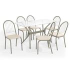 Kit Conjunto Mesa 6 Cadeiras 150 X 80 Cm Sala De Jantar Cozin