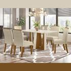 Kit Conjunto Mesa Alfa 160 Cm 6 Cadeiras Sala De Jantar Cozin