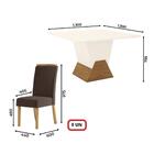 Kit Conjunto Mesa Alicia 130 Cm 8 Cadeiras Sala De Jantar Coz