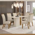 Kit Conjunto Mesa Bruna 160 Cm 6 Cadeiras Sala De Jantar Cozi