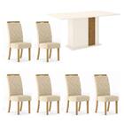 Kit Conjunto Mesa Bruna 160 Cm 6 Cadeiras Sala De Jantar Cozi
