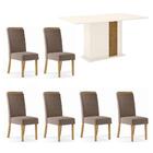 Kit Conjunto Mesa Bruna 160 Cm 6 Cadeiras Sala De Jantar Cozi