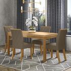 Kit Conjunto Mesa Chan 140 Cm 4 Cadeiras Sala De Jantar Cozin