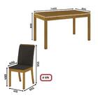Kit Conjunto Mesa Chan 140 Cm 4 Cadeiras Sala De Jantar Cozin