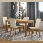 Kit Conjunto Mesa Chan 140 Cm 4 Cadeiras Sala De Jantar Cozin