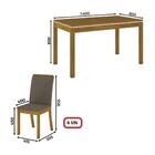 Kit Conjunto Mesa Chan 140 Cm 6 Cadeiras Sala De Jantar Cozin