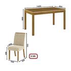 Kit Conjunto Mesa Chan 140 Cm 6 Cadeiras Sala De Jantar Cozin