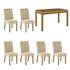 Kit Conjunto Mesa Chan 140 Cm 6 Cadeiras Sala De Jantar Cozin