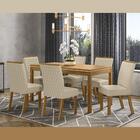 Kit Conjunto Mesa Chan 140 Cm 6 Cadeiras Sala De Jantar Cozin