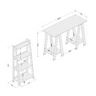 Kit Conjunto Mesa Computador E Estante 4 Prateleiras Home Off