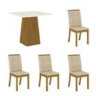 Kit Conjunto Mesa Dora 90 Cm 4 Cadeiras Sala De Jantar Cozinh