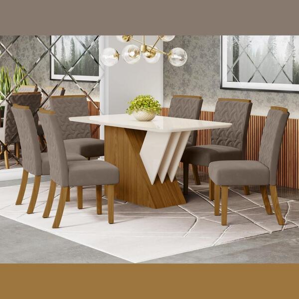 Kit Conjunto Mesa Epic 160 Cm 6 Cadeiras Sala De Jantar Cozin