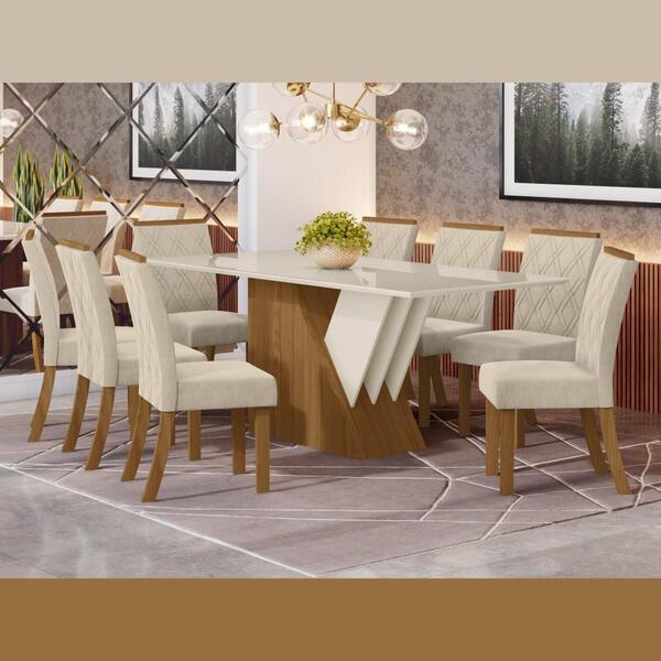 Kit Conjunto Mesa Epic 200 Cm 8 Cadeiras Sala De Jantar Cozin