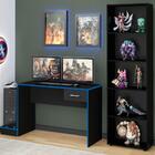 Kit Conjunto Mesa Escrivaninha Gamer Suporte Para Cpu Estante