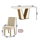 Kit Conjunto Mesa Garda 160 Cm 6 Cadeiras Sala De Jantar Cozi