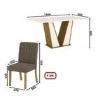 Kit Conjunto Mesa Garda 160 Cm 6 Cadeiras Sala De Jantar Cozi