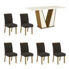 Kit Conjunto Mesa Garda 160 Cm 6 Cadeiras Sala De Jantar Cozi