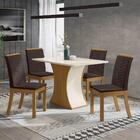Kit Conjunto Mesa Luiza 120 Cm 4 Cadeiras Sala De Jantar Cozi
