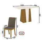 Kit Conjunto Mesa Orus 120 Cm 4 Cadeiras Sala De Jantar Cozin