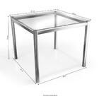 Kit Conjunto Mesa Quadrada 4 Cadeiras 90 X 90 Cm Sala De Jant