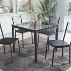 Kit Conjunto Mesa Quadrada 4 Cadeiras 90 X 90 Cm Sala De Jant