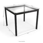 Kit Conjunto Mesa Quadrada 4 Cadeiras 90 X 90 Cm Sala De Jant