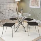 Kit Conjunto Mesa Redonda 4 Cadeiras 95 X 95 Cm Sala De Janta