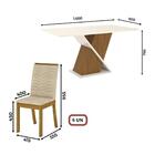 Kit Conjunto Mesa Solus 160 Cm 6 Cadeiras Sala De Jantar Cozi