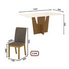 Kit Conjunto Mesa Vertice 160 Cm 6 Cadeiras Sala De Jantar Co