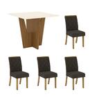 Kit Conjunto Mesa Vertice 90 Cm 4 Cadeiras Sala De Jantar Coz