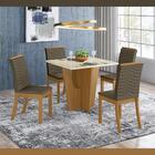 Kit Conjunto Mesa Vertice 90 Cm 4 Cadeiras Sala De Jantar Coz