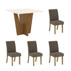 Kit Conjunto Mesa Vertice 90 Cm 4 Cadeiras Sala De Jantar Coz