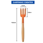 Kit Conjunto Mini Para Jardinagem 4 Peças Cabo Madeira + Luva