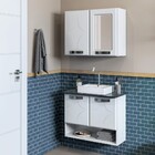 Kit Conjunto Para Banheiro Em Aço Rubi 4 Portas C/ Espelho Te