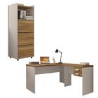 Kit Conjunto Para Escritório 4 Peças Marrom Studio Caemmun