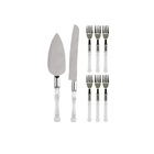 Kit Conjunto Para Servir Bolo Com Faca Espátula E Garfinhos D