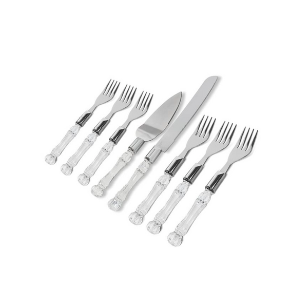 Kit Conjunto Para Servir Bolo Com Faca Espátula E Garfinhos D