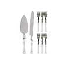 Kit Conjunto Para Servir Bolo Com Faca Espátula E Garfinhos D