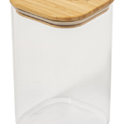 Kit Conjunto Pote Vidro Hermético Quadrado Tampa Bambu Yoi