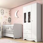 Kit Conjunto Quarto Infantil Bebê Ben Berço 3 Em 1 Guarda Rou