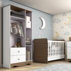 Kit Conjunto Quarto Infantil Bebê Ben Berço 3 Em 1 Guarda Rou