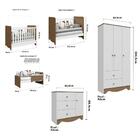 Kit Conjunto Quarto Infantil Bebê Berço 3 Em 1 Cômoda 3 Gavet