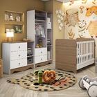 Kit Conjunto Quarto Infantil Bebê Berço 3 Em 1 Cômoda 3 Gavet