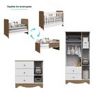 Kit Conjunto Quarto Infantil Bebê Berço 3 Em 1 Cômoda 3 Gavet